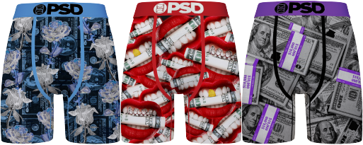 PSD Men's Teal 3-Pack Boxer Briefs, Multi, XL