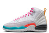 Big Kid's Jordan 12 Retro White/Vapor Green-Photon Dust (153265 130)