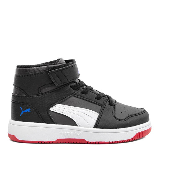 Little Kid's Puma Rebound Layup SL V Dark Coal-Wht-Blk-Blue (370488 24)