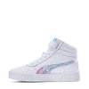 Little Kid's Puma Carina 2.0 Mid Whppd Drms PS Wht/Ntro Blue (393555 01)