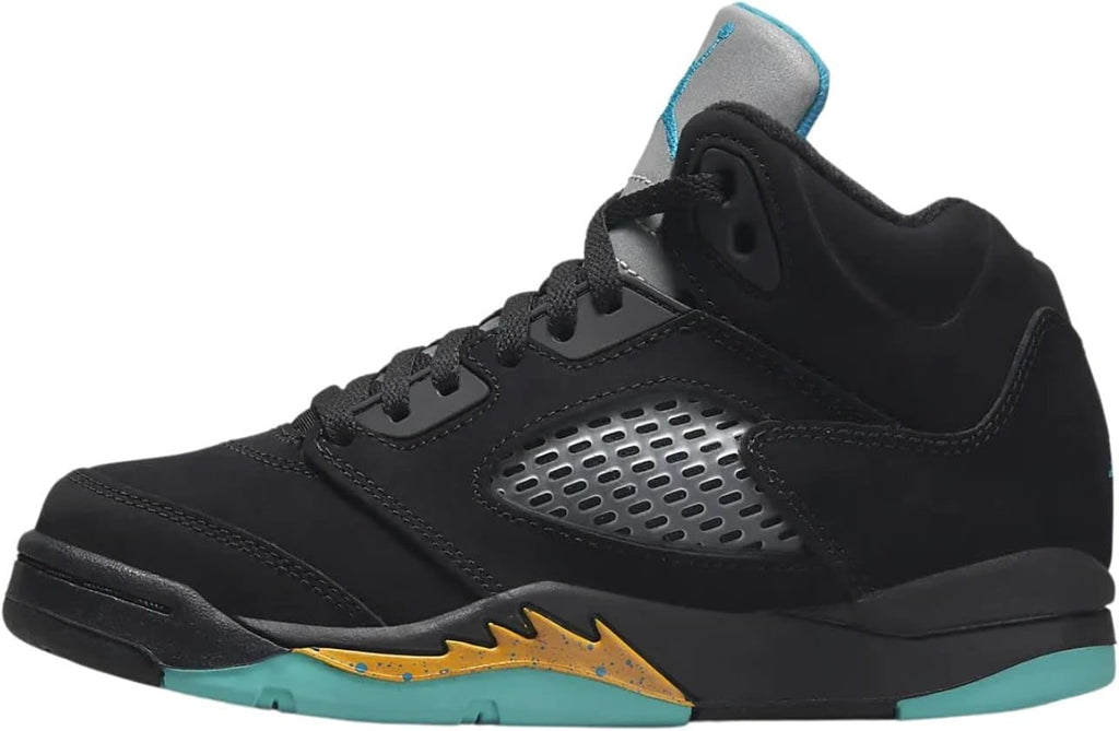 Little Kid's Jordan 5 Retro Black/Aquatone-Taxi (440889 047)