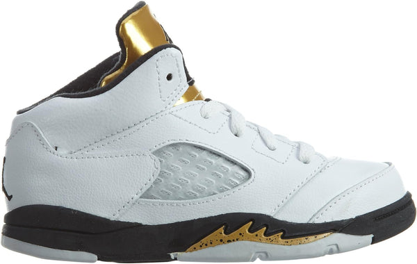 Toddler's Jordan 5 Retro BT White/Black-Mtlc Gold Coin (440890 133)