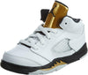 Toddler's Jordan 5 Retro BT White/Black-Mtlc Gold Coin (440890 133)