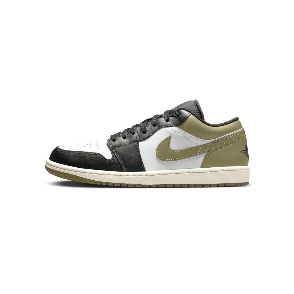 Men's Jordan 1 Low Black/White-Medium Olive (553558 092)