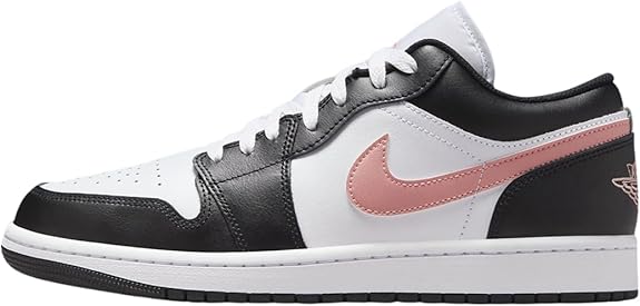 Men's Jordan 1 Low White/Rust Pink-Black (553558 165)