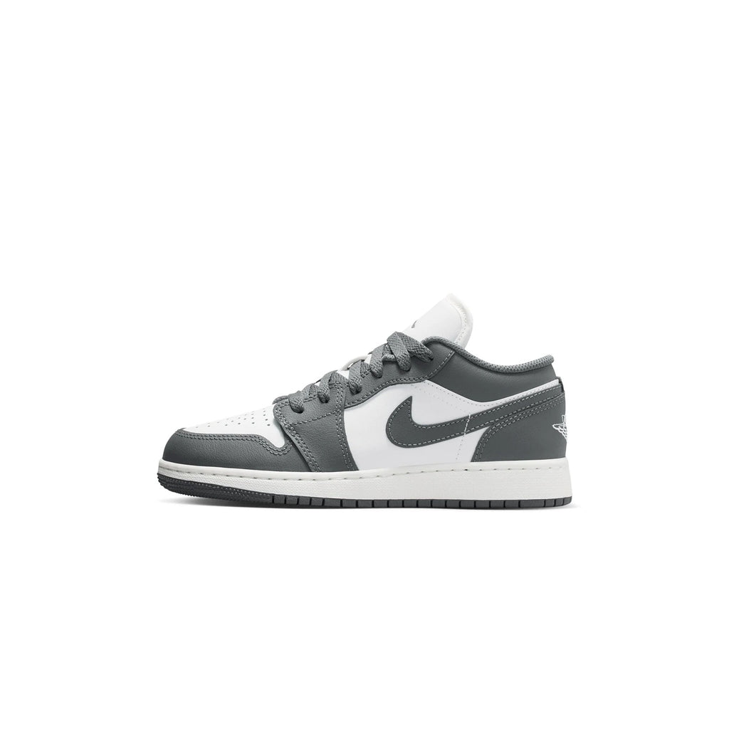 Big Kid's Jordan 1 Low Iron Grey/Summit White (553560 044)