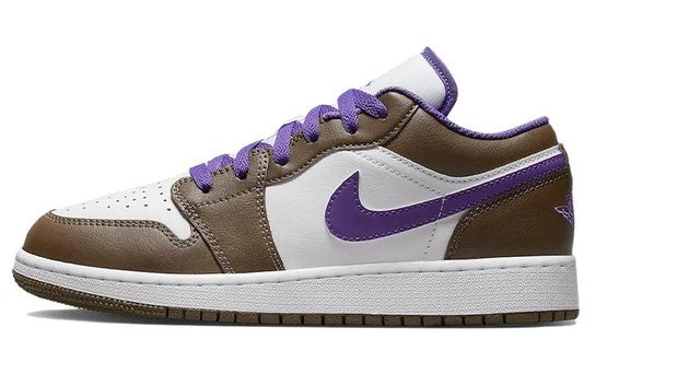 Big Kid's Air Jordan 1 Low Palomino/Wild Berry-White (553560 215)