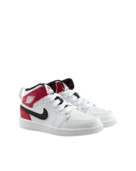 Little Kid's Jordan 1 Mid White/Black-Gym Red (640734 116)