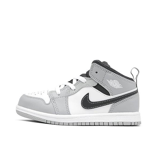 Toddler's Jordan 1 Mid Lt Smoke Grey/White-Anthracite (640735 078)