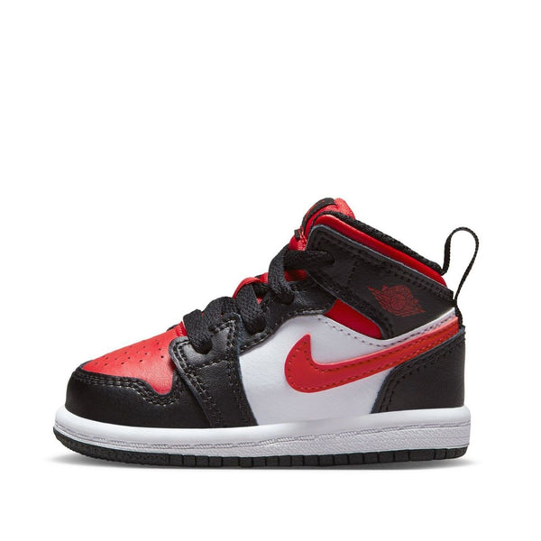 Toddler's Jordan 1 Mid Black/Fire Red-White (640735 079)