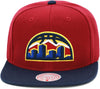 Mitchell & Ness Maroon/Navy Blue NBA Denver Nuggets Core Basic Snapback - OSFA