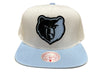 Mitchell & Ness Wt/Lt Blu NBA Memphis Grizzlies Uni Home 2 Tone Snapback - OSFA