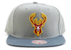 Men's Mitchell & Ness Grey NBA Milwaukee Bucks Cool Grey 3 Snapback - OSFA
