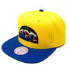 Mitchell & Ness Yellow/Blue NBA Denver Nuggets Core Basic Snapback - OSFA
