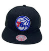 Mitchell & Ness Black NBA Philadelphia 76ers Core Basic Snapback - OSFA