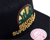 Mitchell & Ness Black NBA Seattle Supersonics BHM Logo Snapback - OSFA