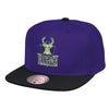 Mitchell & Ness Purple/Black NBA Milwaukee Bucks Reload 2.0 Snapback Hat - OSFA