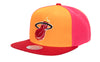 Mitchell & Ness Orange/Red/Pink NBA Miami Heat On The Block HWC Snapback - OSFA