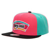 Mitchell & Ness Pnk/Teal NBA San Antonio Spurs On The Block HWC Snapback - OSFA