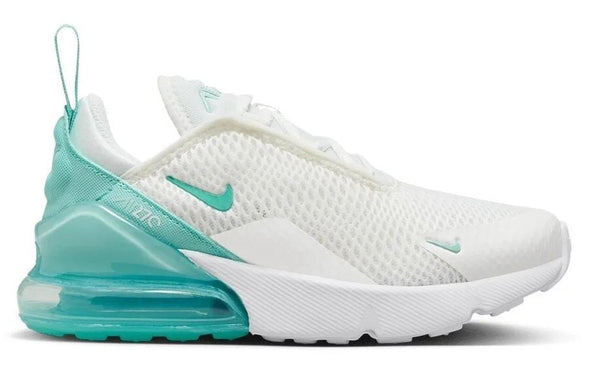 Little Kid's Nike Air Max 270 Summit White/Emerald Rise (AO2372 115)