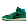 Women's Jordan 1 Mid Black/Lucky Green-Aquatone (BQ6472 033)