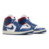 Women's Air Jordan 1 Mid White/French Blue-Gym Red-Sail (BQ6472 146)