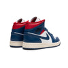 Women's Air Jordan 1 Mid White/French Blue-Gym Red-Sail (BQ6472 146)