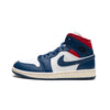 Women's Air Jordan 1 Mid White/French Blue-Gym Red-Sail (BQ6472 146)