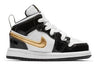 Toddler's Jordan 1 Mid SE Black/Metallic Gold-White (BQ6933 007)