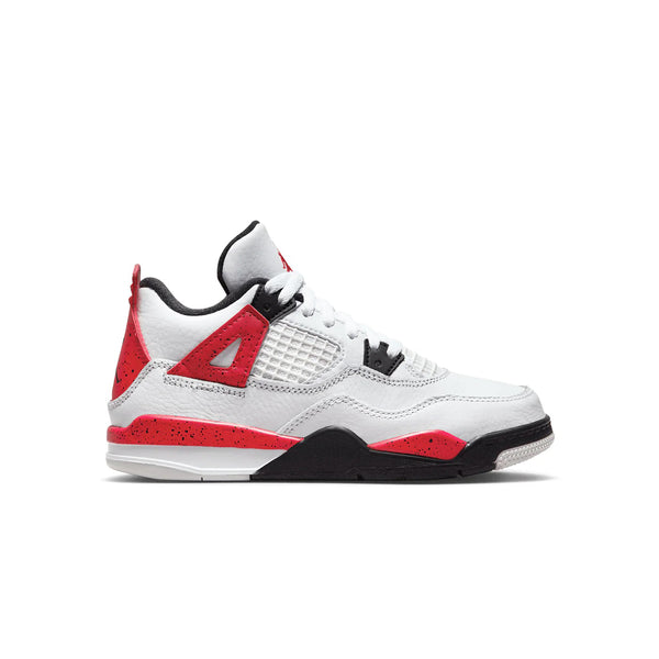 Little Kid's Jordan 4 Retro White/Fire Red-Black (BQ7669 161)