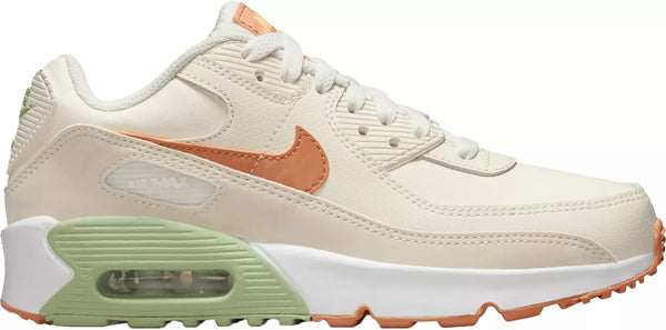 Big Kid's Nike Air Max 90 LTR Pale Ivory/Amber Brwn-Phantom (CD6864 122)