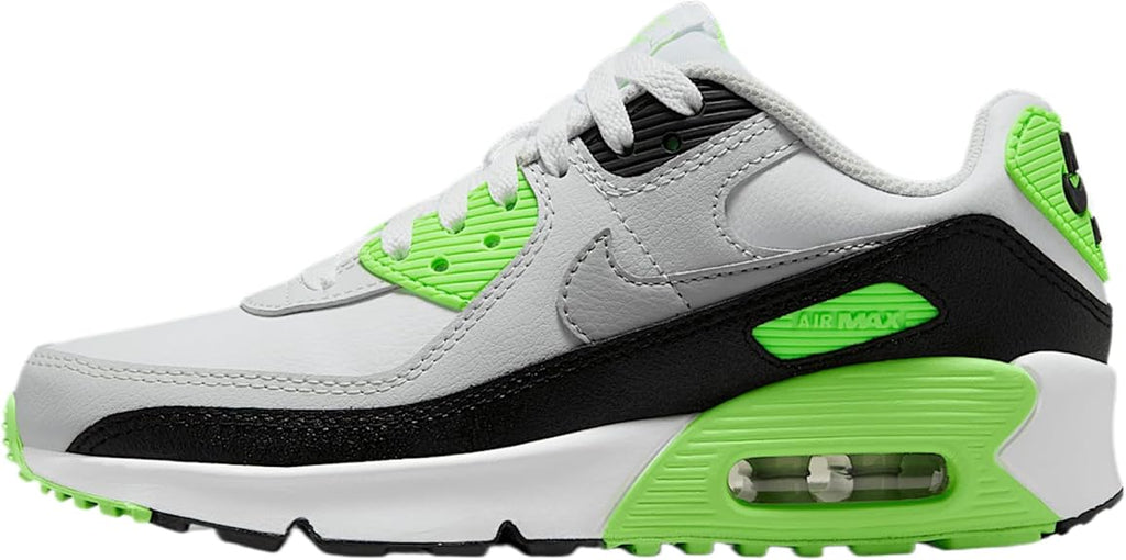 Big Kid's Nike Air Max 90 LTR White/Lt Smoke Grey (CD6864 130)