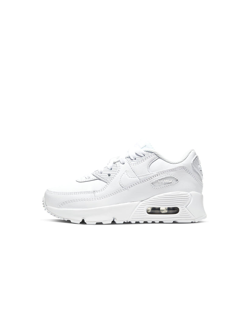 Little Kid's Nike Air Max 90 LTR White/Wht-Metallic Silver (CD6867 100)