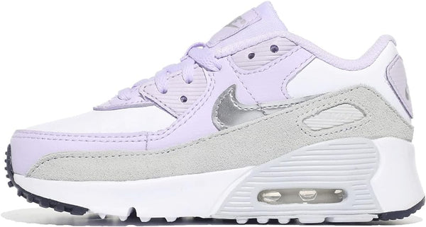 Toddler's Nike Air Max 90 LTR White/Metallic Silver (CD6868 123)