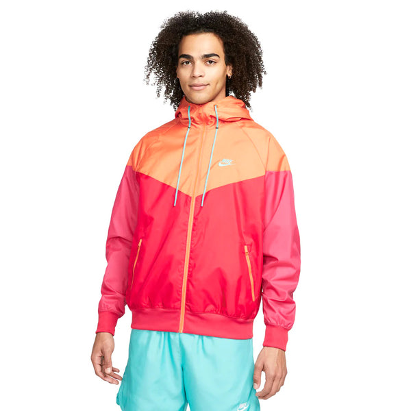Men's Nike Red Clay/Orng/Lght Crimson Sportswear Wndrunner Hooded Jacket