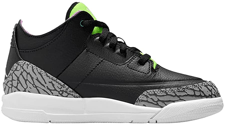 Little Kid's Jordan 3 Retro SE Black/White-Electric Green (DA2306 003)