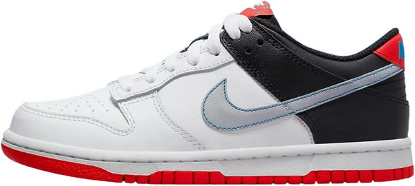 Big Kid's Nike Dunk Low White/Wolf Grey-Lt Crimson (DH9765 103)