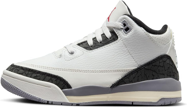 Little Kid's Jordan 3 Retro Summit White/Fire Red (DM0966 106)