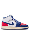 Big Kid's Jordan 1 Mid White/Deep Royal Blue (DQ8423 102)