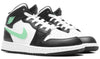 Big Kid's Jordan 1 Mid White/Green Glow-Black (DQ8423 103)