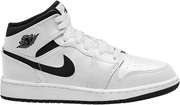Big Kid's Jordan 1 Mid White/Black-White-Black (DQ8423 132)