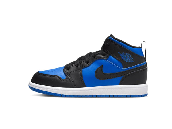 Little Kid's Jordan 1 Mid Black/Royal Blue-Black-White (DQ8424 042)
