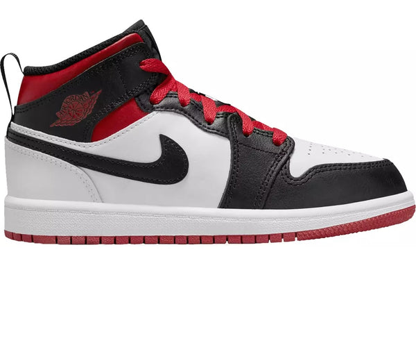 Little Kid's Jordan 1 Mid White/Gym Red-Black (DQ8424 106)