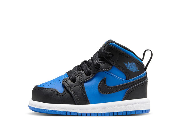 Toddler's Jordan 1 Mid Black/Royal Blue-Black-White (DQ8425 042)