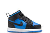 Toddler's Jordan 1 Mid Black/Royal Blue-Black-White (DQ8425 042)