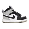 Toddler's Jordan 1 Mid White/Black-LT Smoke Grey (DQ8425 101)