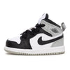 Toddler's Jordan 1 Mid White/Black-LT Smoke Grey (DQ8425 101)