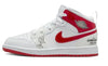 Little Kid's Jordan 1 Mid SS White/University Red (DR6495 116)