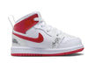 Toddler's Jordan 1 Mid SS White/University Red (DR6497 116)
