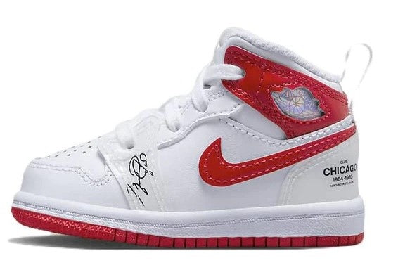 Toddler's Jordan 1 Mid SS White/University Red (DR6497 116)